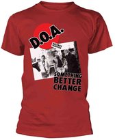 D.O.A. Heren Tshirt -XL- Something Better Change Rood