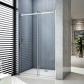 Schuifbare douchedeur hoote 100x195cm, 6mm helder glas, hoogwaardige aluminium profielen