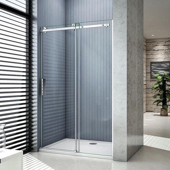 Foto: Schuifbare douchedeur hoogte 120x195cm 8mm helder antikalk nano glas hoogwaardige aluminium profielen