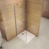 inloopdouche 72x185cm,douchescherm,30cm stabilisator,6mm helder veiligheidsglas nano easyclean antikalk,douchewand