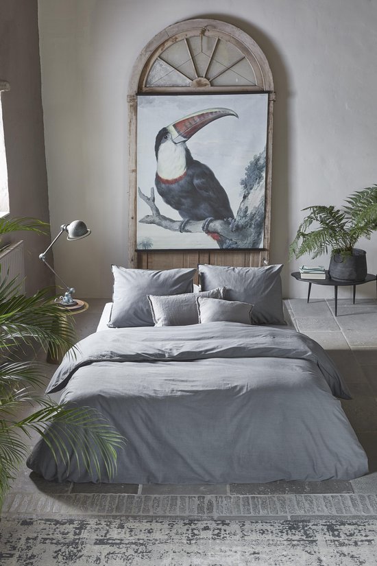 Walra Dekbedovertrek Vintage Cotton - 140x220 - 100% Katoen - Elephant Grey van Walra — afbeelding 4