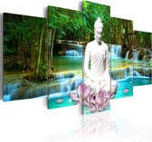 Artgeist Zen Waterfall Canvas Schilderij - 100x50cm