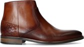 Manfield - Heren - Cognac leren boots met detail - Maat 43