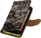 Wicked Narwal | Lace bookstyle / book case/ wallet case Hoes voor iPhone 5C Zwart