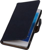 Wicked Narwal | Bark bookstyle / book case/ wallet case Hoes voor sony Xperia M4 Aqua Donker Blauw