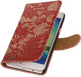 Wicked Narwal | Lace bookstyle / book case/ wallet case Hoes voor Samsung galaxy a3 2015 Rood