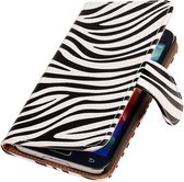 Wicked Narwal | Zebra bookstyle / book case/ wallet case Hoes voor Samsung Galaxy S4 i9500 Wit