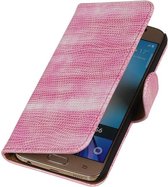 Wicked Narwal | Lizard bookstyle / book case/ wallet case Hoes voor Samsung Galaxy S6 G920F Roze