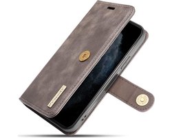 DG Ming iPhone 12 / 12 Pro Hoesje 2-in-1 Book Case en Back Cover Grijs