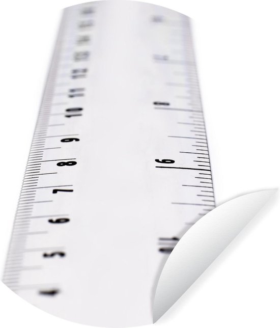 Gros plan d'une règle blanche Sticker mural cercle papier peint ⌀ 140 ...