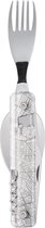 Akinod Bestekset Opvouwbaar 10 X 3,6 X 4,1 Cm Rvs Wit/zilver
