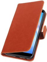 Wicked Narwal | Premium bookstyle / book case/ wallet case voor Samsung Samsung Galaxy J6 Plus Bruin