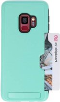 Wicked Narwal | Tough Armor Kaarthouder Stand Hoesje voor Samsung Galaxy S9 Turquoise
