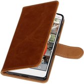 Wicked Narwal | Pull-UP bookstyle / book case/ wallet case Hoes voor Nokia 7 Bruin