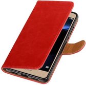 Wicked Narwal | Premium TPU PU Leder bookstyle / book case/ wallet case voor Sony Xperia C6 Rood
