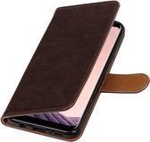 Wicked Narwal | Premium TPU PU Leder bookstyle / book case/ wallet case voor Samsung Galaxy S8 Mocca