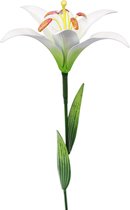 Tuinsteker - Metaal - Witte lelie - bloem - 83 cm hoog - voor in de tuin