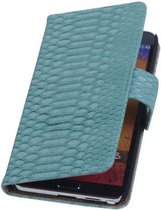 Wicked Narwal | Snake bookstyle / book case/ wallet case Hoes voor HTC One 2 E8 Turquoise