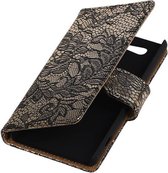 Wicked Narwal | Lace bookstyle / book case/ wallet case Hoes voor sony Xperia Z4 Compact Zwart