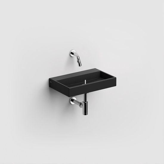 Clou Mini WashMe Lavabo sans trou pour robinet 38x24x7 cm Céramique Zwart  Mat | bol.com