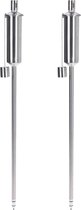 2x Fakkel RVS 115 cm - Zilveren tuinfakkel RVS 115cm