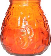 Oranje lowboy horeca kaars in glas 10 cm - Tafel/bistro kaarsen - Tafeldecoratie