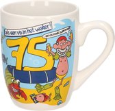 Tasse à café / tasse à thé Hurray 75 ans - 300 ml - 75e anniversaire - Articles de fête / décoration d'âge