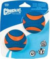 Chuckit! Ultra Squeaker Bal - Hondenspeelgoed - Hondenbal - Duurzaam rubber - Medium - Ø6 cm - Blauw/Oranje - 2 Stuks