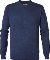 PETROL - Knitwear V-Neck - BLAUW