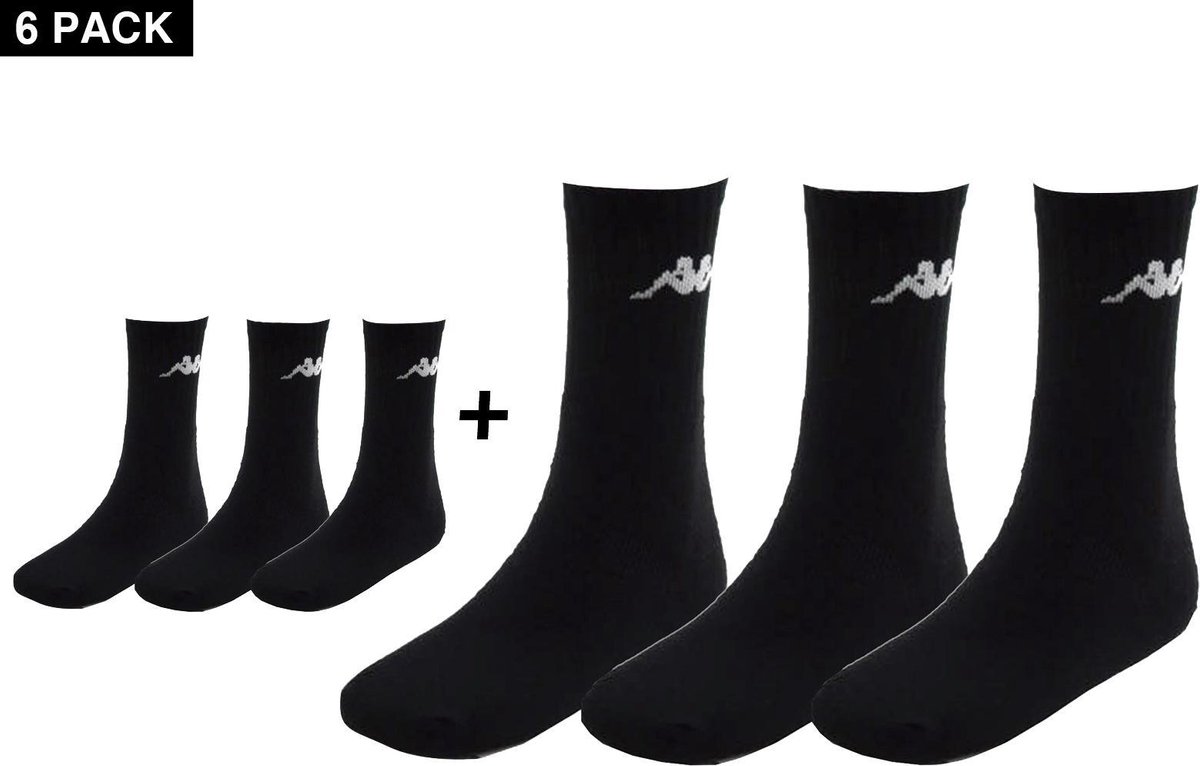 Kappa Trisper Tennis Sock 6 pack Sokken 6-Pack 43 46 Zwart