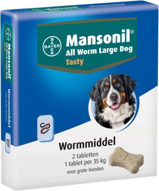 Mansonil All Worm Tasty Ontworming Tabletten Hond 2 tabletten