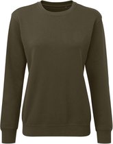 Asquith & Fox Dames/dames Organic Crew Neck Sweatshirt (Olijf)