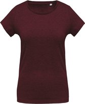 Kariban Dames/dames Organic Crew T-Shirt met halsband (Wijn Heide)