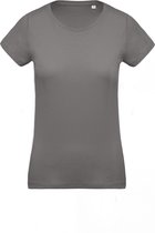 Kariban Dames/dames Organic Crew T-Shirt met halsband (Stormgrijs)