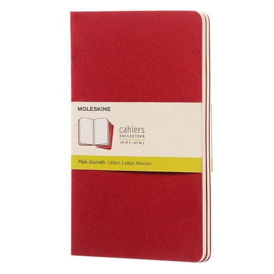 Moleskine Cahier Grote Vlakke Krant (Veenbes Rood)