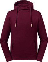 Russell Volwassenen Unisex Pure Organic High Collar Hooded Sweatshirt (Bourgondië)