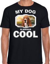 Basset honden t-shirt my dog is serious cool zwart - heren - Basset liefhebber cadeau shirt XL