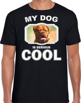 Franse mastiff honden t-shirt my dog is serious cool zwart - heren - Franse mastiff liefhebber cadeau shirt M