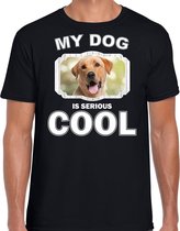 Labrador retriever honden t-shirt my dog is serious cool zwart - heren - Labradors liefhebber cadeau shirt S