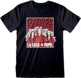 La Casa De Papel - Group Shot  Unisex T-Shirt Zwart