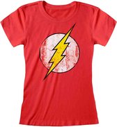 DC Comics The Flash Dames Tshirt -XL- Distressed Logo Rood