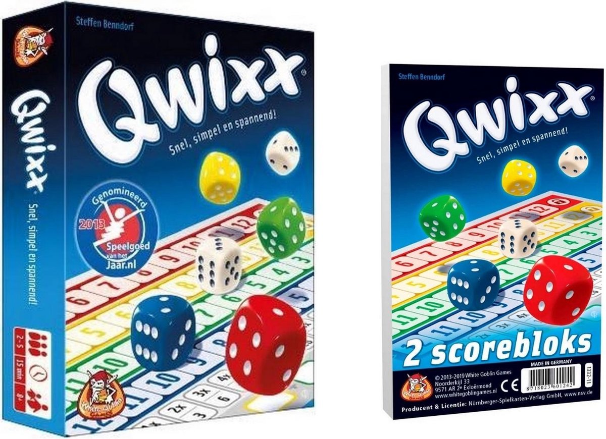 Spellenset - 2 stuks - Qwixx - Dobbelspel & Scorebloks 2 stuks