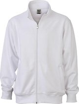 James and Nicholson Unisex Workwear Sweat Jacket (Wit)