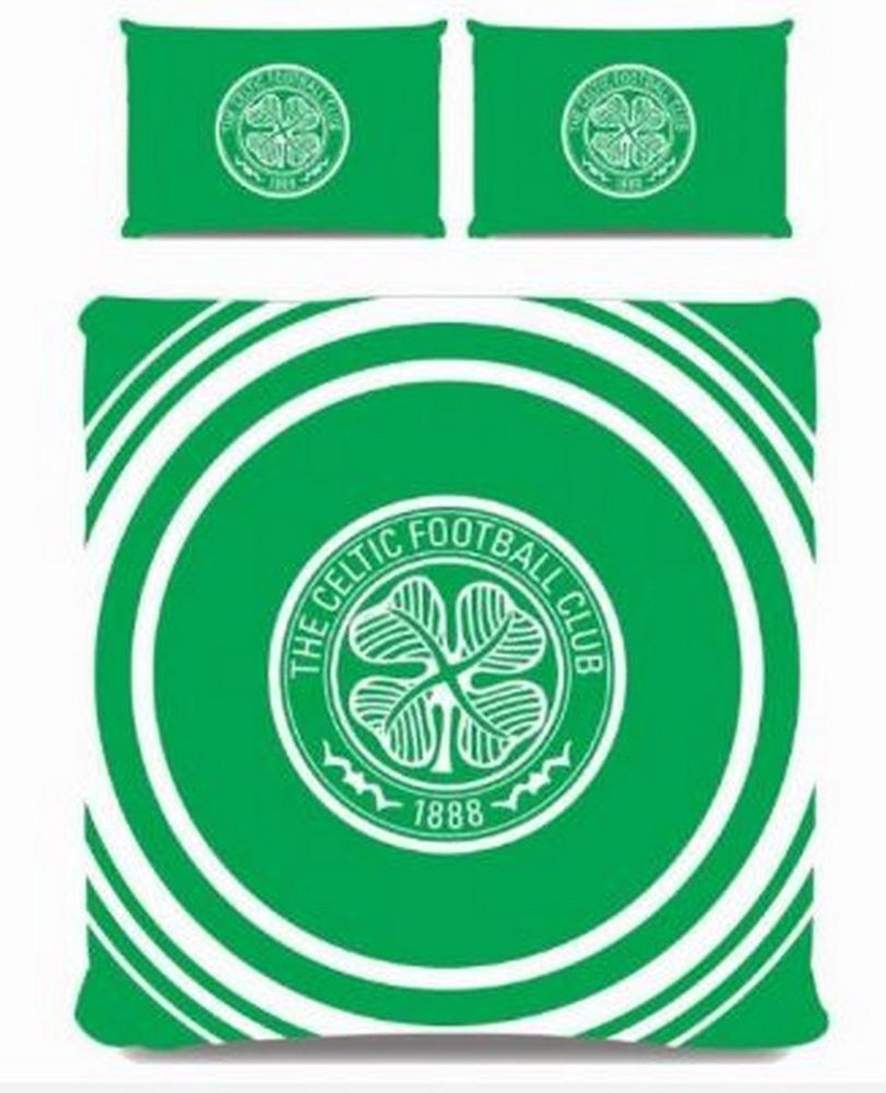 Celtic FC Impuls Omkeerbaar Dekbed Set (Groen/Wit) - tweepersoons met 2 kussenslopen
