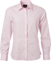 James and Nicholson Dames/dames Poplin-shirt met lange mouwen (Lichtroze)