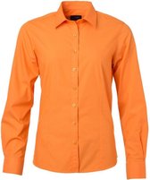 James and Nicholson Dames/dames Poplin-shirt met lange mouwen (Oranje)