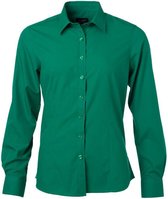 James and Nicholson Dames/dames Poplin-shirt met lange mouwen (Iers Groen)