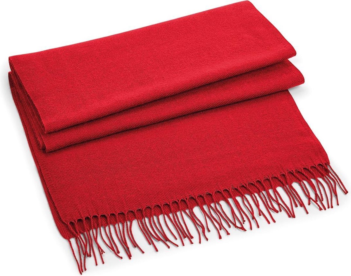 Beechfield Unisex Klassieke Geweven Overmaatse Sjaal (Klassiek rood)