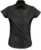 SOLS Dames/dames Overtollige korte mouwen gepast werkoverhemd (Zwart)