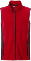 James and Nicholson Heren Workwear Fleece Bodywarmer (Rood/zwart)